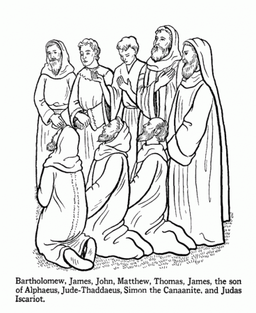 Bible Printables - Apostles Coloring Pages - All 12 apostles - 6