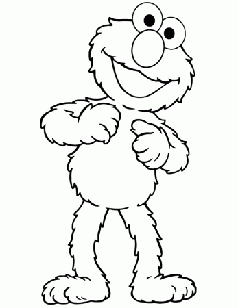 Sesame Street Elmo Face Coloring Page | HM Coloring Pages