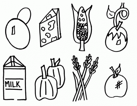 Food coloring pages for young kids