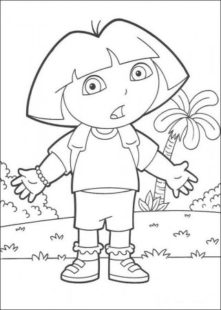 DORA THE EXPLORER coloring pages - Surprised Dora the Explorer