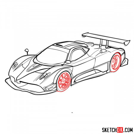 How to draw Pagani Zonda - Sketchok easy drawing guides