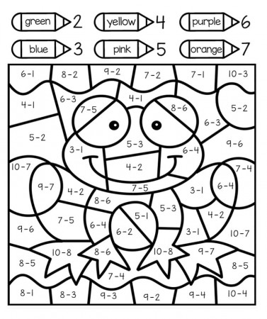Frog Subtraction Color By Number Coloring Page - Free Printable Coloring  Pages for Kids