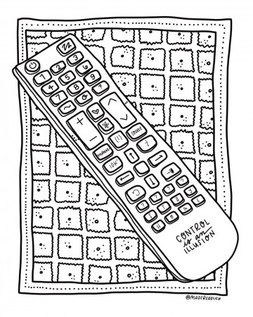 Remote Control Coloring Page for Quarantine and Chill — Beau Paper Co.