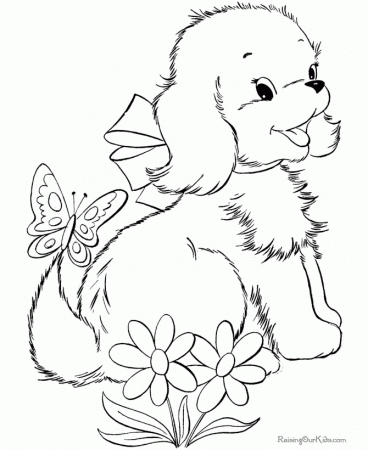 Kitten And Puppy Printable Coloring Pages - Coloring Page
