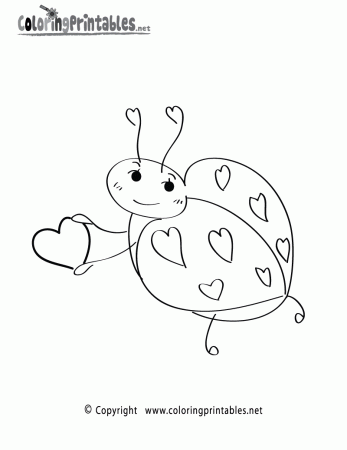 Valentine's Lady Bug Coloring Page - A Free Holiday Coloring Printable