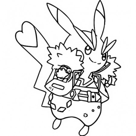Coloring page Pikachu : Pikachu Rock Star 15