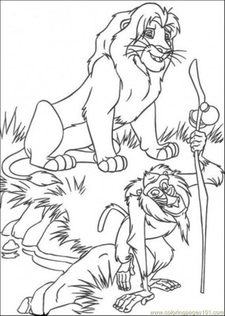 Musafa And Rafiki Coloring Page for Kids - Free The Lion King Printable Coloring  Pages Online for Kids - ColoringPages101.com | Coloring Pages for Kids