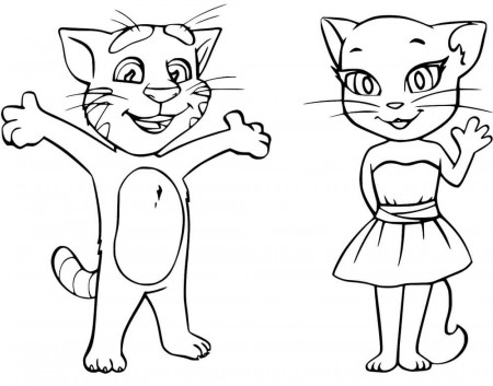 Talking Tom and Angela Coloring Page - Free Printable Coloring Pages for  Kids