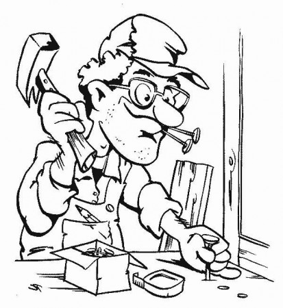 Carpenter Making a Table in Community Helpers Coloring Page | Community  helpers, Coloring pages, Make a table