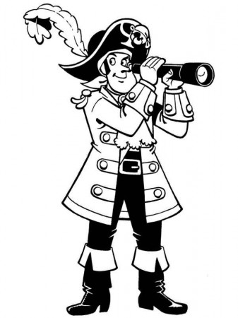 Piet Pirate Using Telescope Coloring Pages: Piet Pirate Using ...