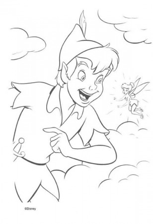 Peter Pan coloring pages - Peter Pan and Tinkerbell