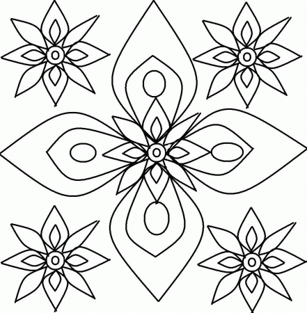 Free Flower Design Coloring Pages Coloring For Kids - VoteForVerde.com