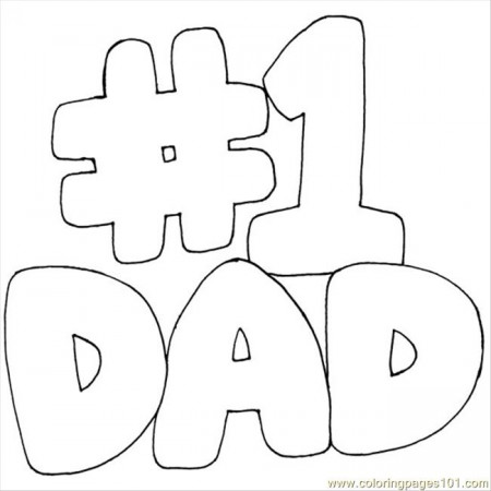 Number.one.dad Coloring Page - Free Numbers Coloring Pages :  ColoringPages101.com