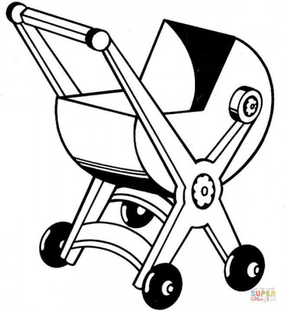 Baby Carriage kindergarten coloring page | Free Printable Coloring Pages