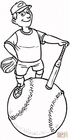 Softball Player coloring page | Free Printable Coloring Pages