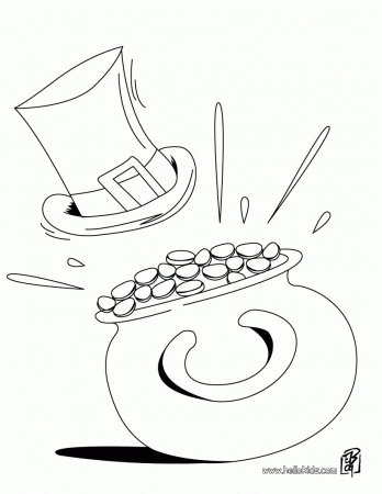 ST. PATRICK'S DAY coloring pages - Gold pot and rainbow