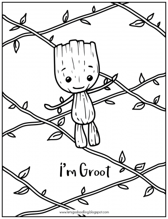 FREE Printable Coloring Page: I'm Baby Groot