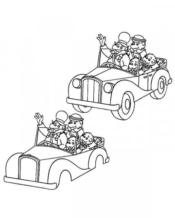 Drawing Berenstain Bear Riding Car Coloring Pages | Best Place to ...