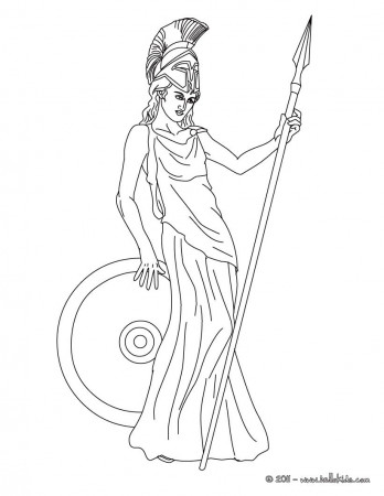ATHENA the Greek goddess of wisdom coloring page | Greek goddess ...