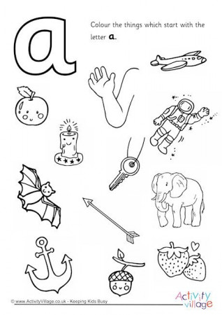 Start With The Letter A Colouring Page | Letter a coloring pages ...