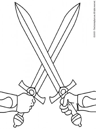 Crossed Swords Coloring Page | Audio Stories for Kids | Free ...