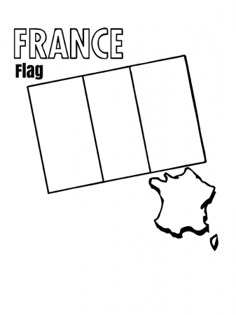 France Flag and Map Coloring Page - Free Printable Coloring Pages for Kids