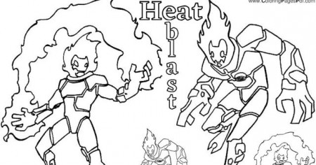 Ben 10 coloring pages heatblast : r/Coloring_Pages_pdf