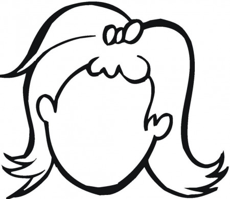 outline of a girl face - Clip Art Library