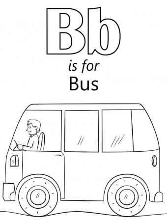 Bus Letter B Coloring Page - Free Printable Coloring Pages for Kids