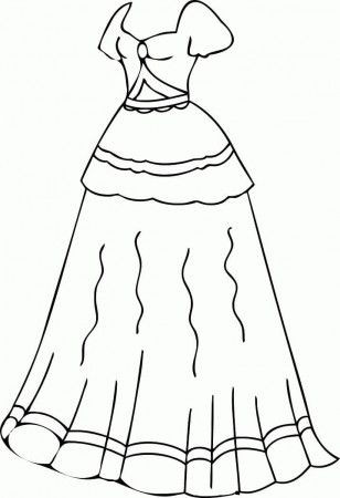 Beautiful Dress Coloring Page - Free Printable Coloring Pages for Kids
