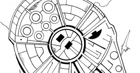 Free Printable Millennium Falcon Coloring Page | Mama Likes This