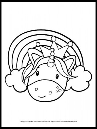 Princess Unicorn Coloring Page (free printable download) - The Art Kit