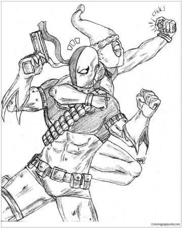 Deathstroke and Deadpool X-Mas Coloring Page - Free Coloring Pages ...