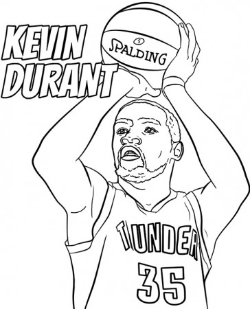 Kevin Durant coloring page NBA player basketball picture
