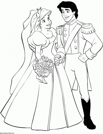 Coloring: Wedding Drawing Coloring Pages Ariel Dress Free Activity ...