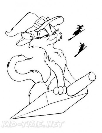 Cat Halloween Coloring Book Page | Free Coloring Book Pages Printables
