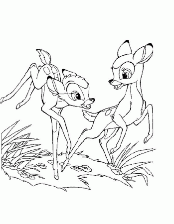 Bambi Coloring Pages Cartoon For Kids | Cartoon Coloring pages of ...