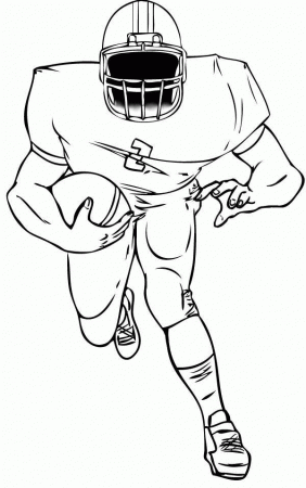 An American Football Player in Offensive Move Coloring Page: An ...