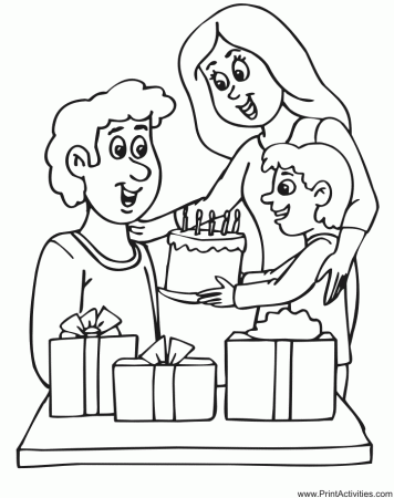 Birthday Party Coloring Page | Dad's Birthday