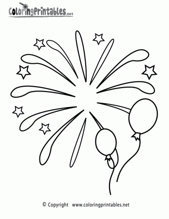 Fireworks Coloring Page - A Free Holiday Coloring Printable