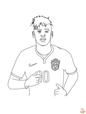 Neymar Coloring Pages Free Printable for Kids