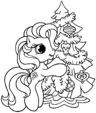 Unicorn Decorated The Christmas Tree Coloring Pages - Coloring Cool