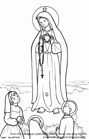 our lady of fatima to color - Clip Art Library