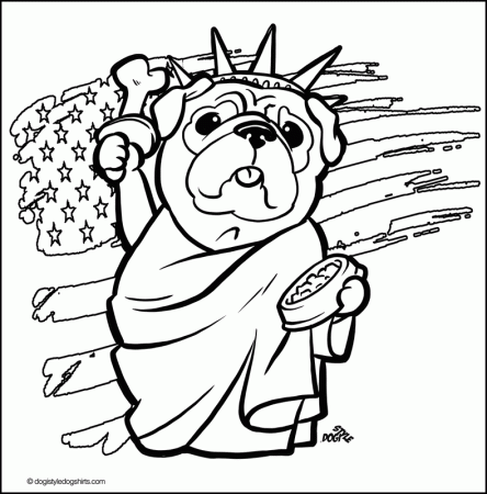 Pug For Kids - Coloring Pages for Kids and for Adults