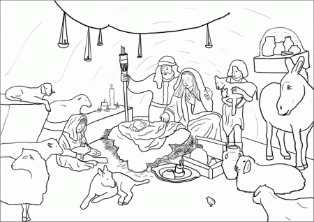 Christmas Sheep Nativity Coloring Pages - Coloring Pages For All Ages