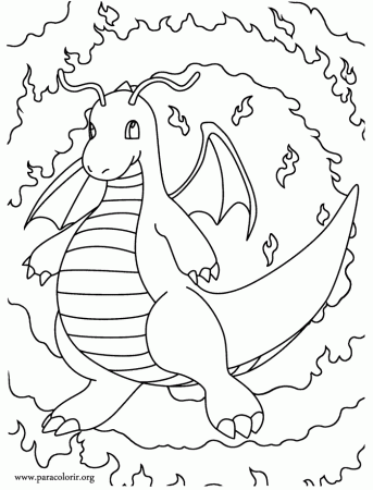 Pokémon - Dragonite coloring page