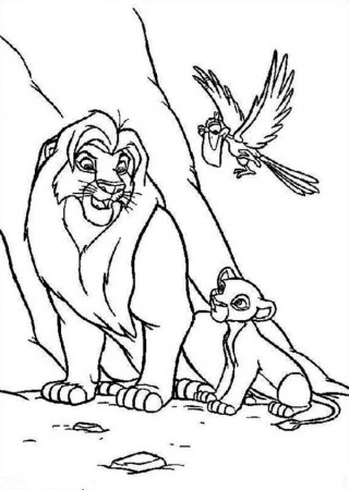 Simba, Mufasa and Zazu The Lion King Coloring Page - Download ...
