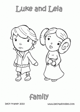 Luke and Leia coloring page