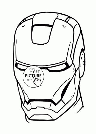 Iron man mask coloring pages for kids printable free | coloing ...