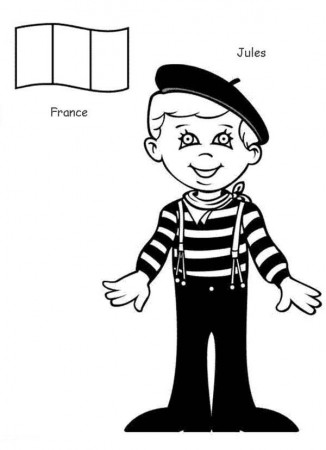 Jules French Kid from Around the World Coloring Page: Jules French ...